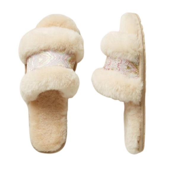 Emu Cream and Pink Women's Slippers - Picture 2 of 6